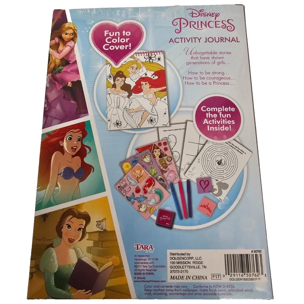 Disney Princess‎ Activity Journal Pad markers ink stickers Ariel Belle Rapunzel